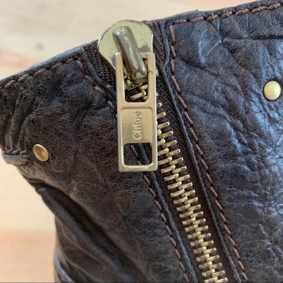 Chloe dark brown leather heeled ankle boots 39 - Picture 8 of 16